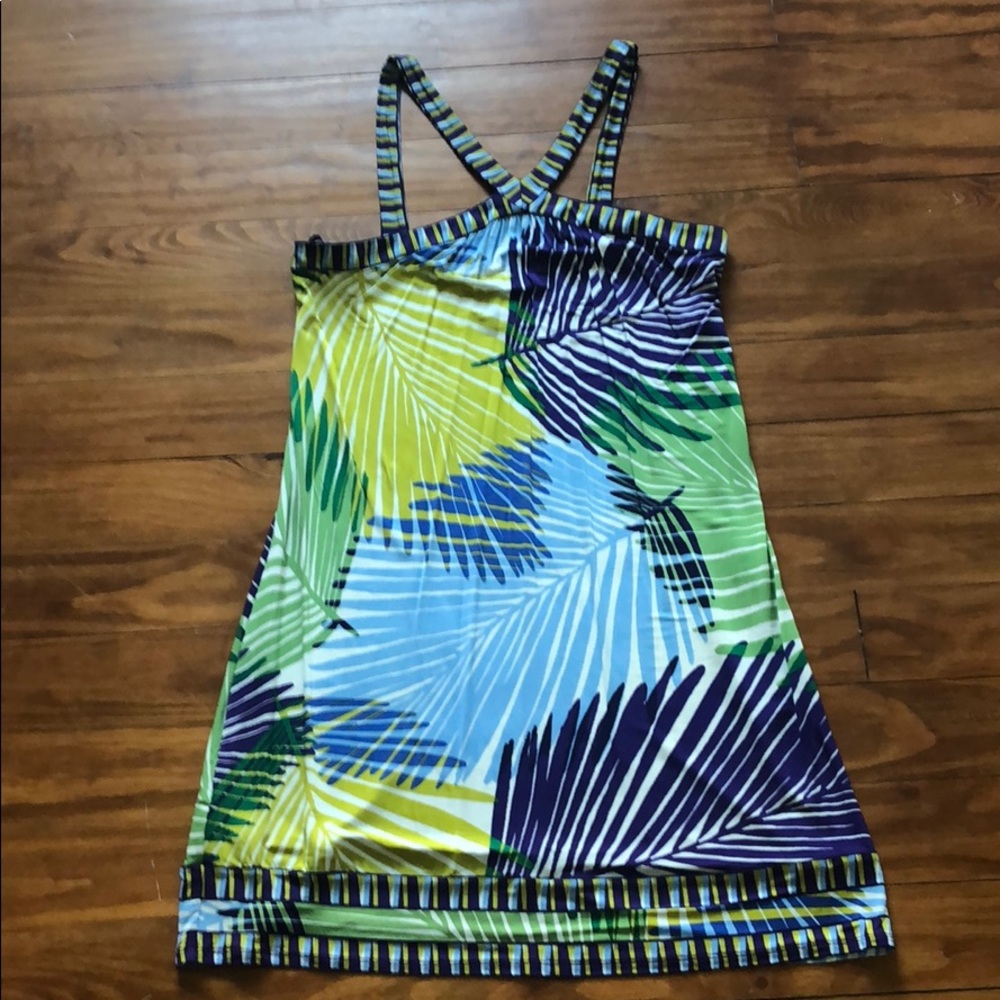 Palm print summer dress